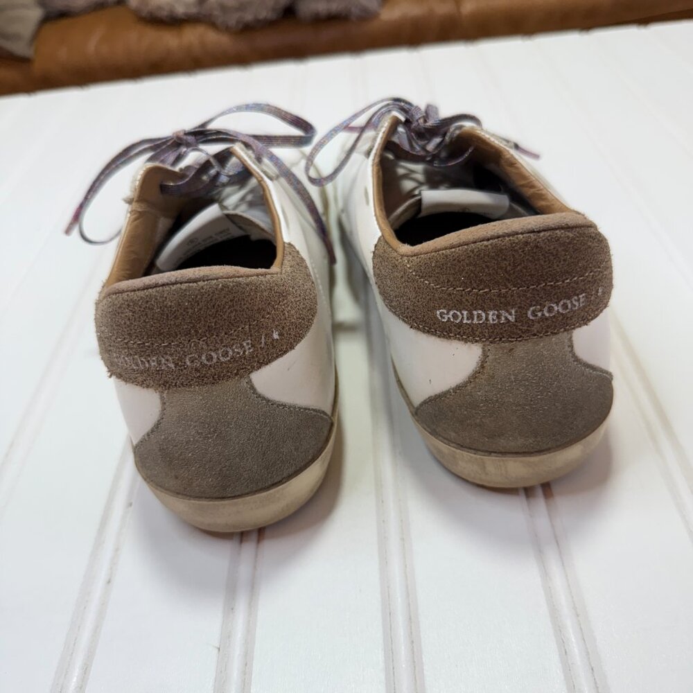 Golden Goose Super-Star Sneaker White with beigebrown heel size 40 / 10 - Picture 4 of 8